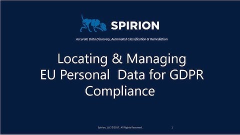 Locating & Managing EU Personal  Data for GDPR Compliance