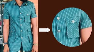 Learn How to Cut and Sew a Safari Suit Pocket Design in Just 30 Minutes!