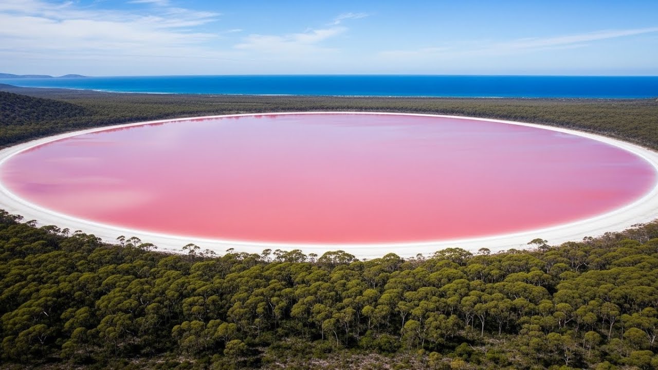 Озеро Хиллер в Австралии славится своей потрясающей водой цвета жевательной резинки. Причина возн...
