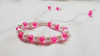 DIY Elegant Beaded Macrame Bracelet | Bracelet perlé et macramé facile à faire