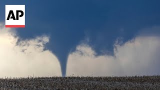 Tornado captured near Omaha, Nebraska, causing widespread devastation
