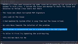 Arch Linux Error: Failed to Commit transaction(invalid or corrupted PGP signature) Details