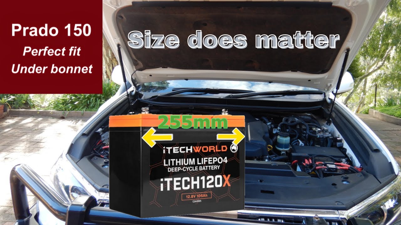 Prado 150 under bonnet Lithium - perfect size