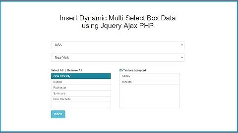 Insert Dynamic Multi Select Box Data using Jquery Ajax PHP