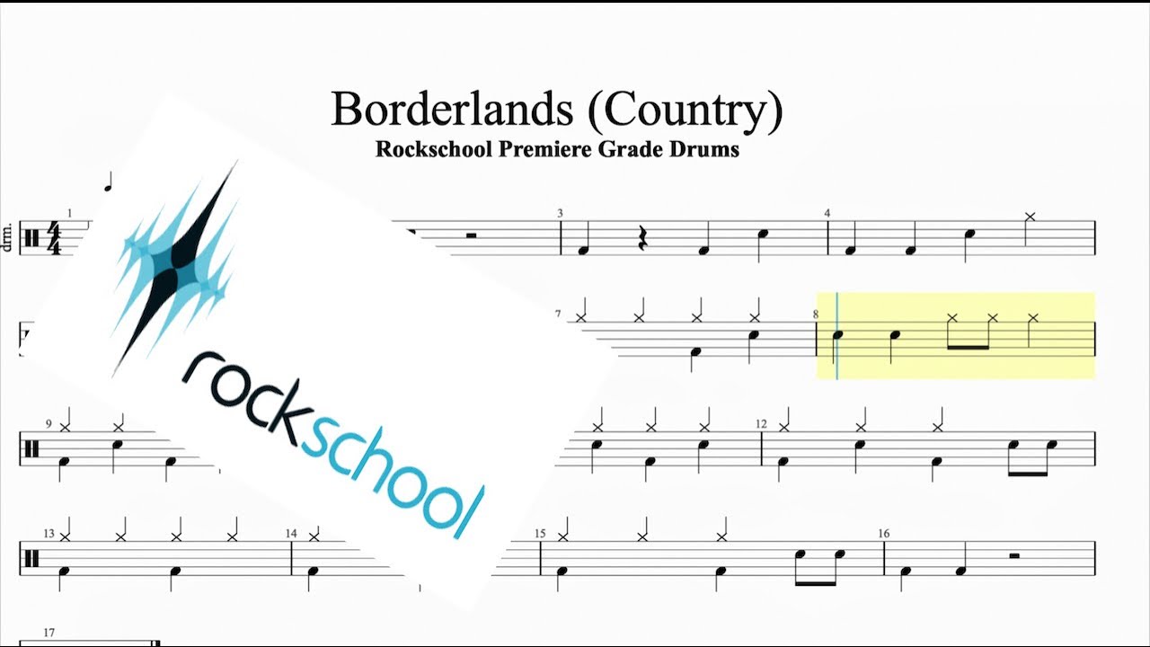 Borderlands (Country) Rockschool Premiere Grade Drums