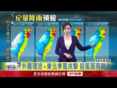 年代氣象／豪大雨特報！ 今雨彈開炸 宜蘭「紫爆」慎防超大豪雨