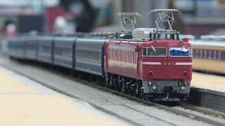 HOゲージ 16番 ムサシノモデル EF81 7 + スロ81 - YouTube