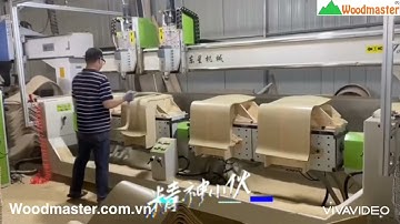 Máy cắt tựa ghế plywood cnc 4D Woodmaster WM-4DR2