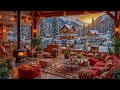 Lakeside Winter Calm Cozy Coffee Shop With Smooth Jazz Music And Fireplace Sounds For Relaxation 