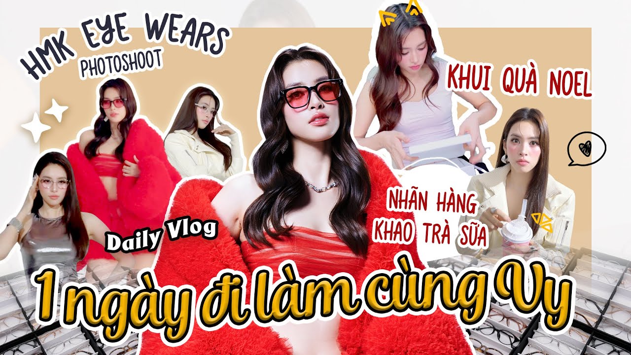 Đi Làm Cùng Vy: Quay Cùng HMK Eye Wears Và Khui Quà Noel!!!