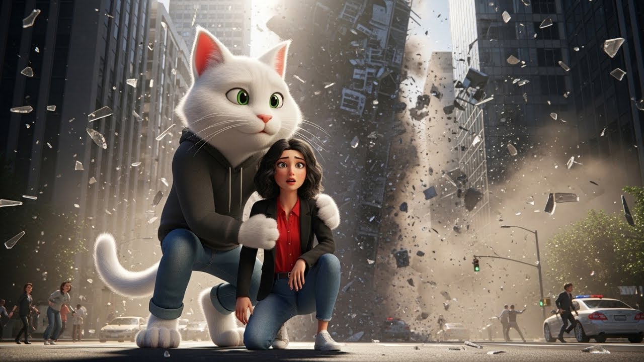 Heroic Cat Saves Woman from Falling Skyscraper | 3D Rescue Story 