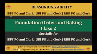 Order and Ranking | Class 2 | Complete Reasoning Course for SBI, IBPS &amp; RRB PO/Clerk 2026