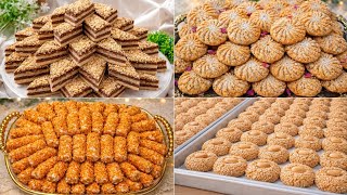 تشكيلة حلويات العيد 2026🌟 4حلويات سهلة سريعة و بمكونات اقتصادية.حلوة طبقات حلوة الزنجلان حلوة الخليط