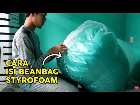 UNBOXING BEANBAG DAN CARA ISI ULANG MENGGUNAKAN BUTIRAN STYROFOAM | TUTORIAL WOW