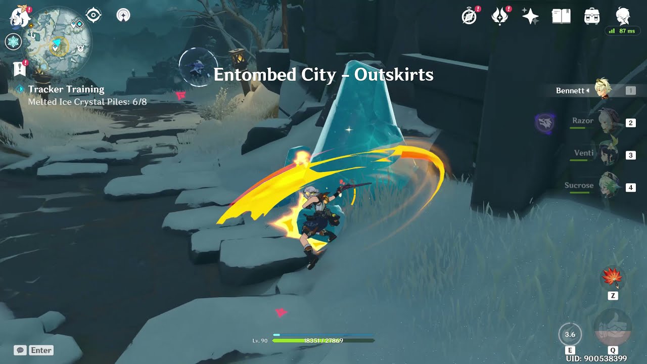 Starglow Cavern W. Waypoint Melted Ice Crystal Pile Locations Day 3 Genshin Impact 2.3