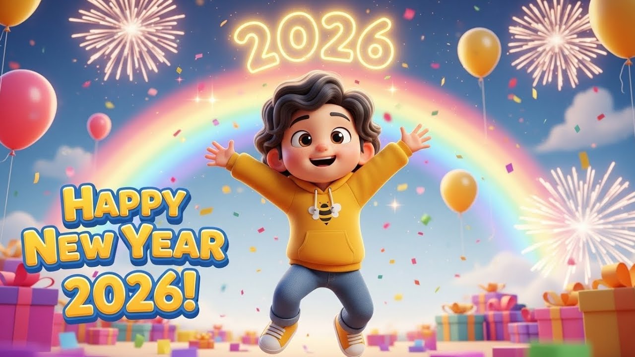 Happy New Year 2026 Kids Poem | Fun New Year Song for Children | Learn, Laugh & Play|THE BEE CARTOON