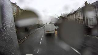 Impatient van driver