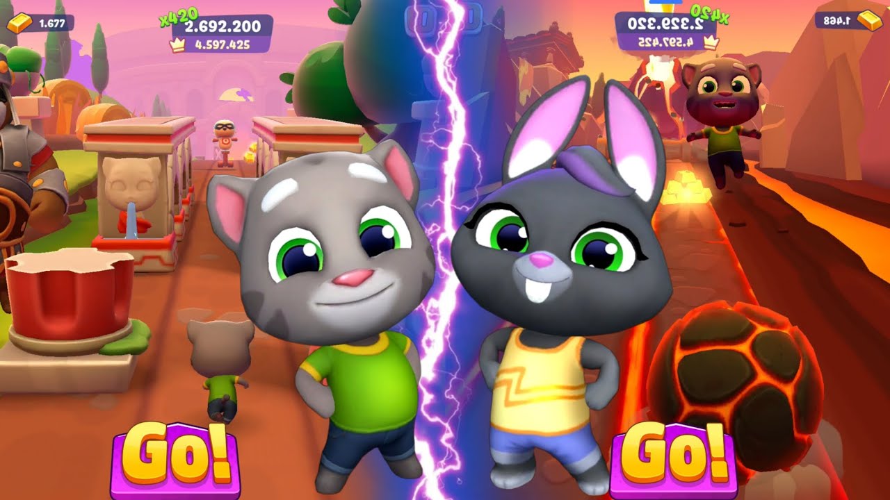 Talking Tom Time Rush New episode / Officer Tom vs Rabbit Becca vs ...