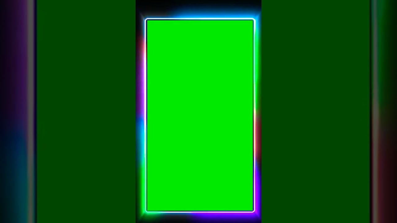 4K Neon Border | GREEN SCREEN | Full screen Glowing Frame | Abstract Video