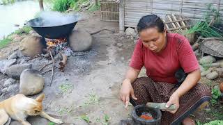 Survival In The Rainforest-Women Found Chinese Turnip For Cook With 4 Chickens -Eating Delicious Hd