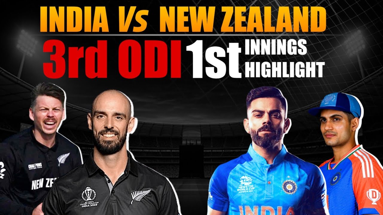 IND vs NZ 3rd ODI – 1st Innings Highlights LIVE: Mitchell & Phillips Smash Centuries!