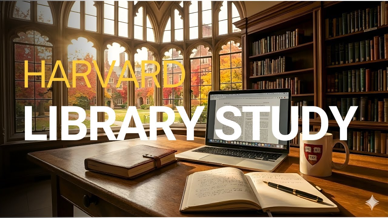 Harvard Library Study Ambience 🍂📚 | Traditional Boston Academic Music, Fall Focus