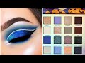 Blue glitter smokey eye makeup tutorial