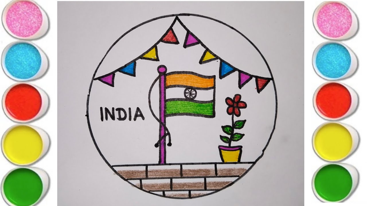 how to draw an easy flag for kids, easy flag drawing jhanda kaise banayeviral videoyoutube