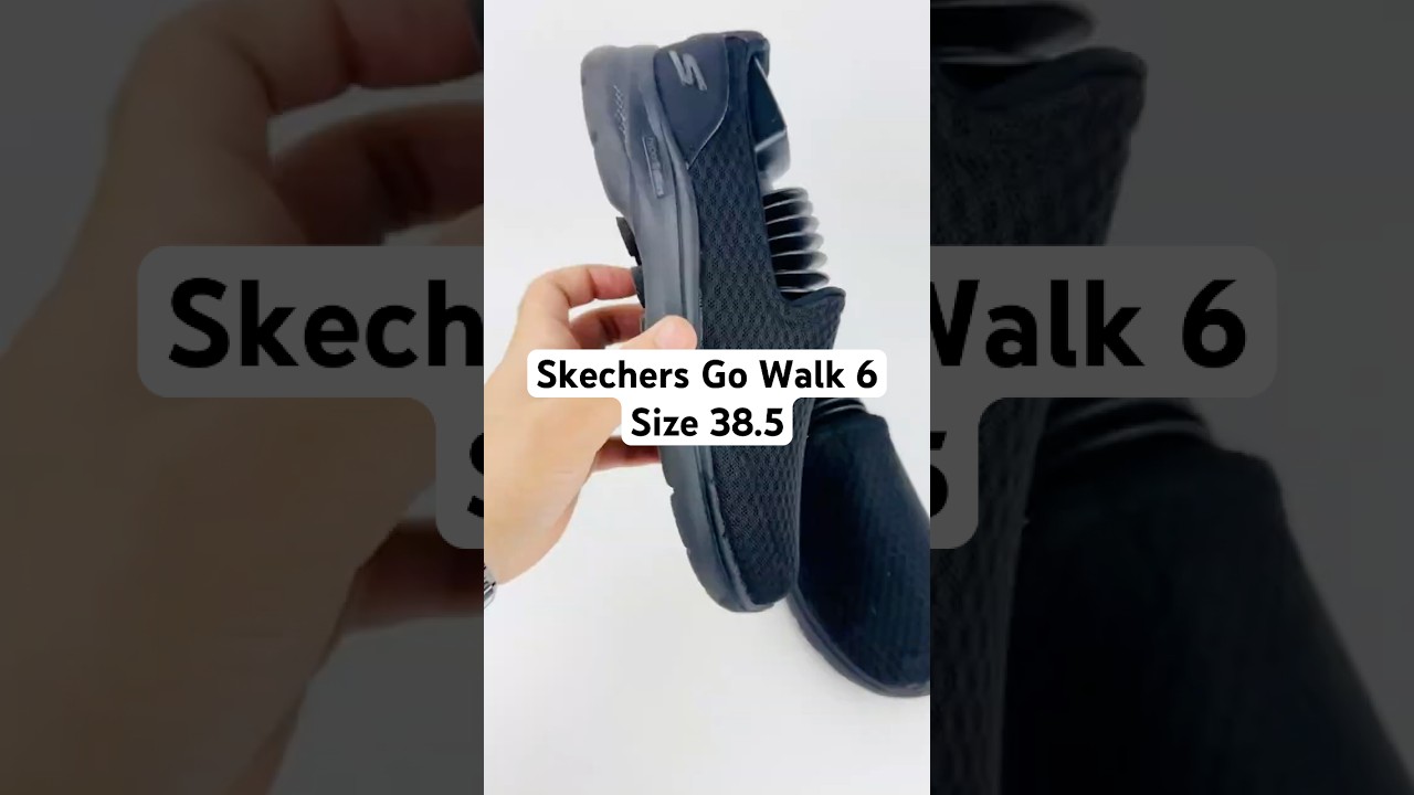 Skechers Go Walk 6 Big Splash Wide Fit Shoes (Size 38.5) - 124508W BBK 