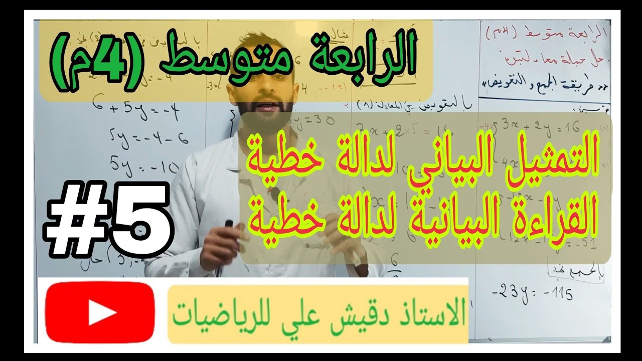 التمثيل البياني و القراءة البيانية لدالة خطية / الرابعة متوسط (4م)