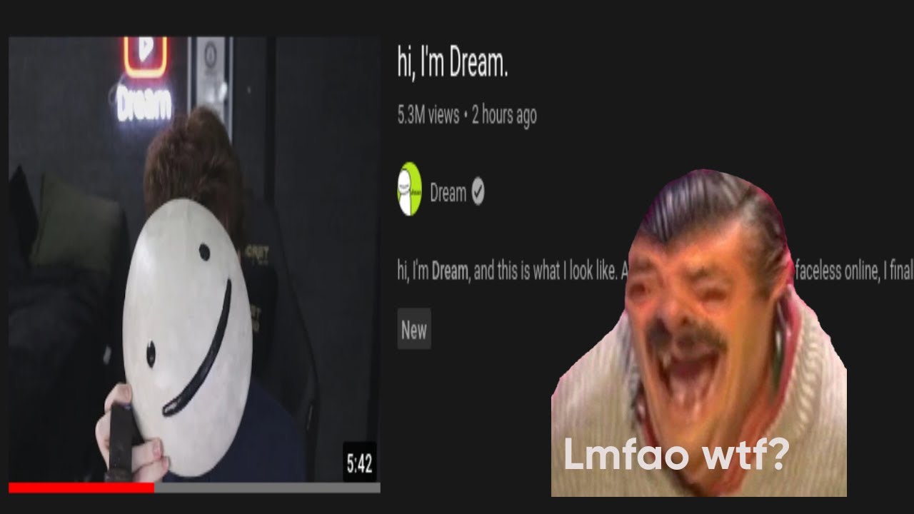 Reacting to dream's face reveal YouTube