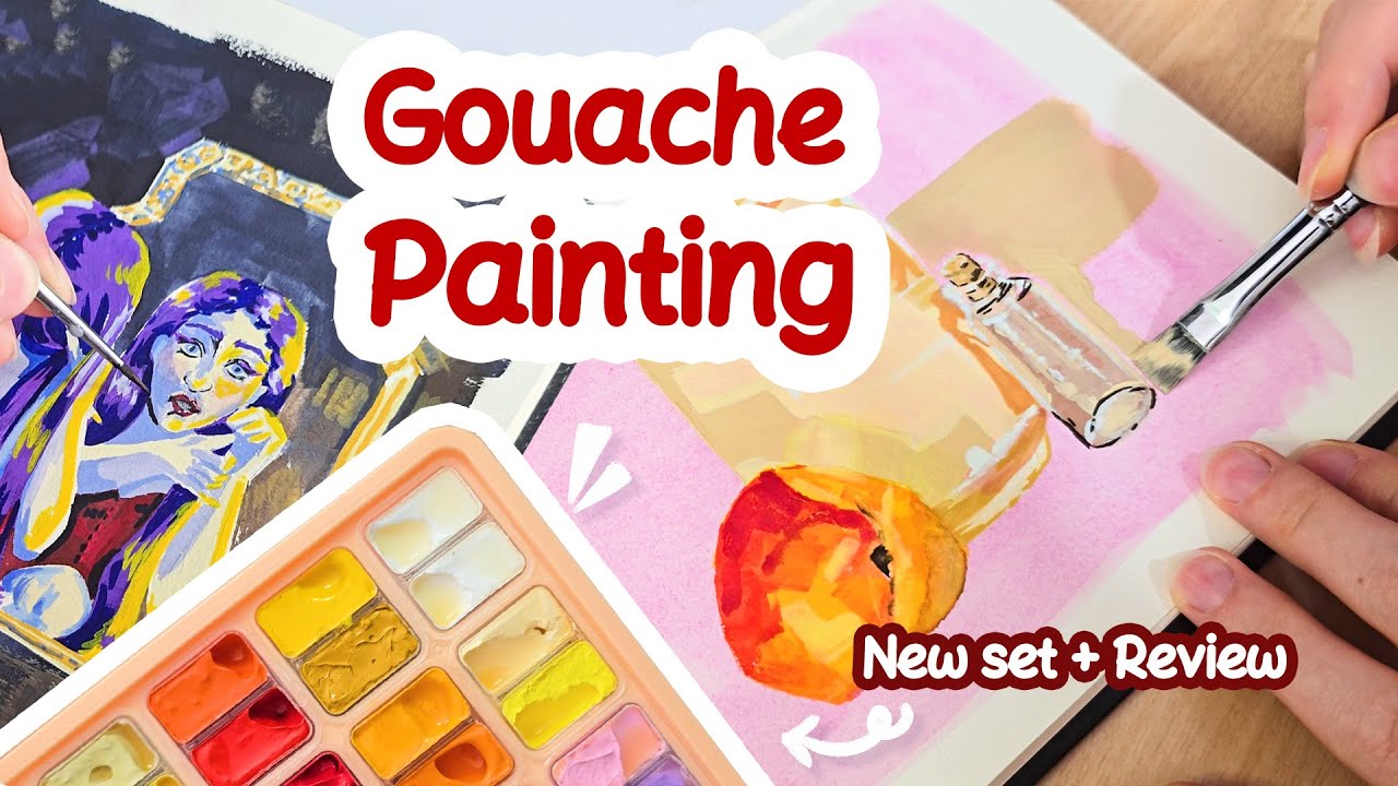 Art Session with New Himi Gouache Set | Soft Painting Process + First Impressions + Artist Review