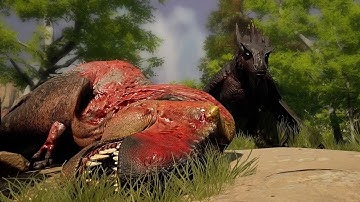 Dracoviper hunts T-Rex - Path of Titans Semi-Realism