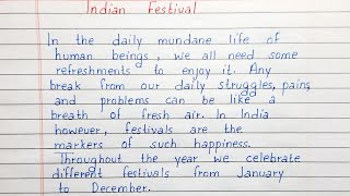 Write a short essay on Indian Festival | Essay Writing | English