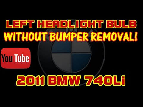 ⭐2011 BMW 740Li - 3.0 - Left Headlight Bulb Replacement - WITHOUT BUMPER REMOVAL!