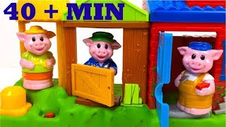THREE LITTLE PIGS PLAYSET WITH PIGS HOUSES & THE WOLF PEPPA PIG WITH HANSEL AND GRETEL STORY & MORE
