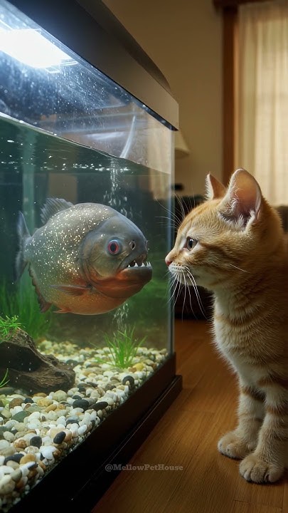 Shocking! The Kitten Can't Even Look at the Fish - YouTube