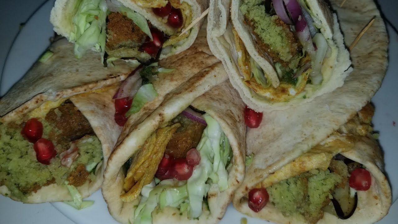 How To Make The Falafel Wrap Roll Recipe! Falafel Wrap Roll With Egg ...