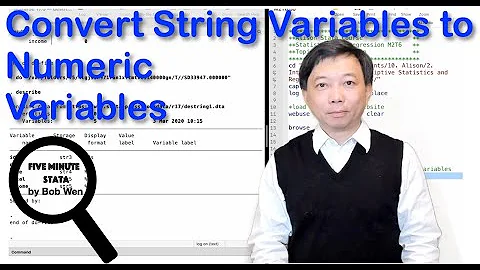 Convert String Variables to Numeric Variables |Data Management using Stata |Stata Tutorials Topic 30