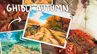 ☘︎݁ How to turn any scenery into Autumn | Ghibli PAINT WITH ME