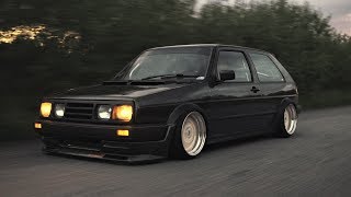 Bagged VW Golf MK2 Kamei X1 on BBS Wheels [4K]