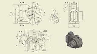 Tutorial Inventor - 130 WORM GEAR HOUSING (Part-090)