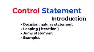 Lec 32 Control Statements in C