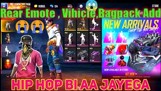 😱ALL REAR ITEMS ADDED IN STORE😱,CR7 EMOTE, VIHICLE , BAGPACK, HIP HOP BI AA JAYEGA😭😭 //FREE FIRE screenshot 1