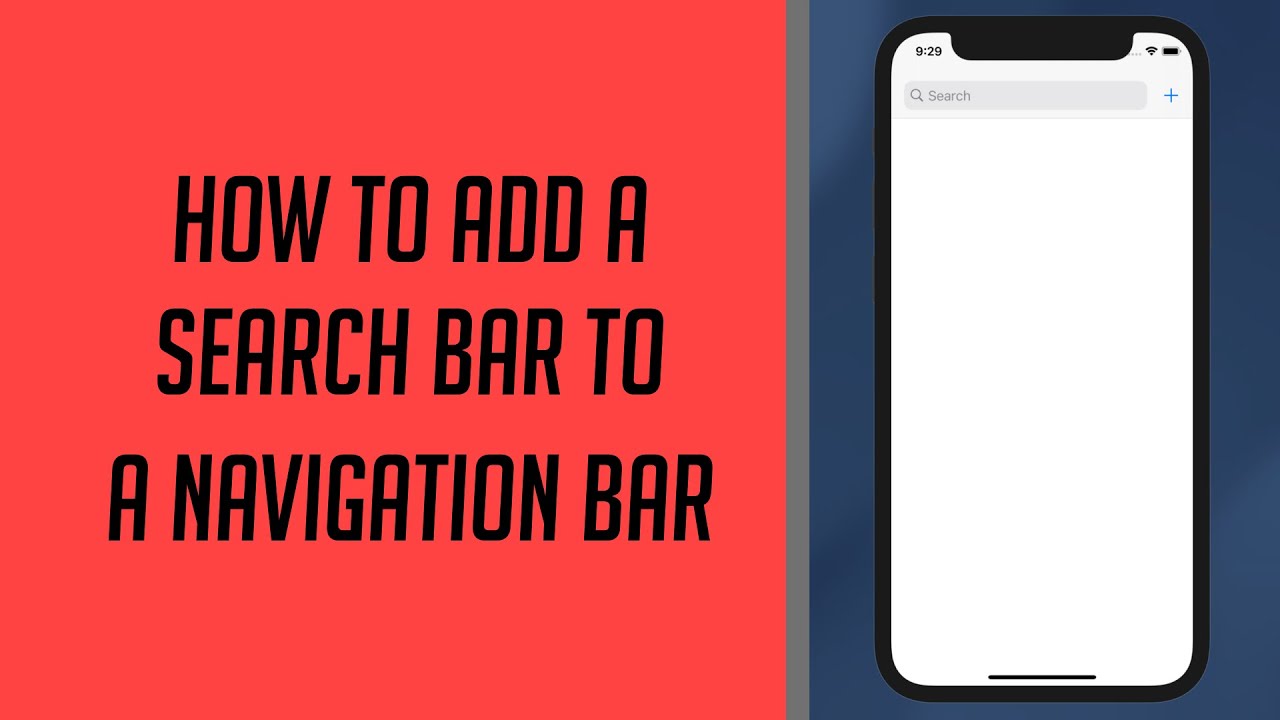 How to add a Search Bar to a Navigation Bar - YouTube