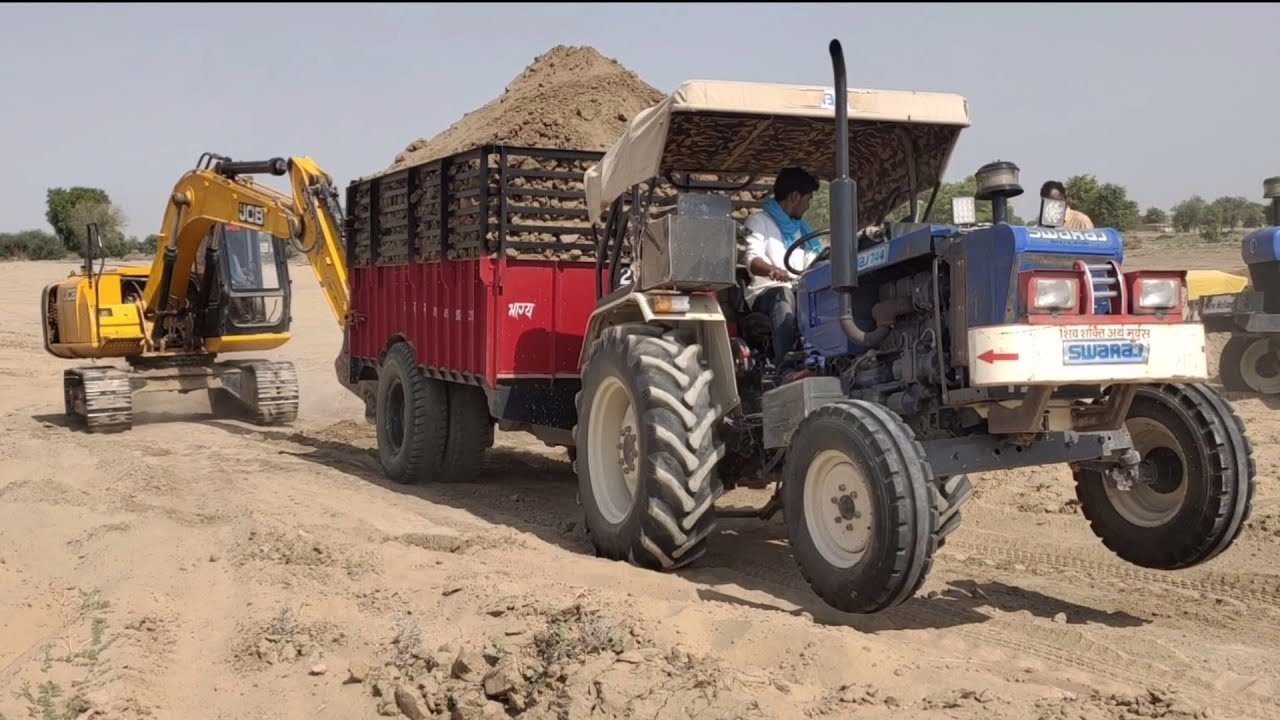 Swaraj 744 FE Tractor With 250 Quintal Weight Trailer Tractor ka jor