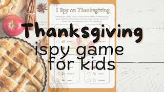 Thanksgiving I Spy Game for Kids
