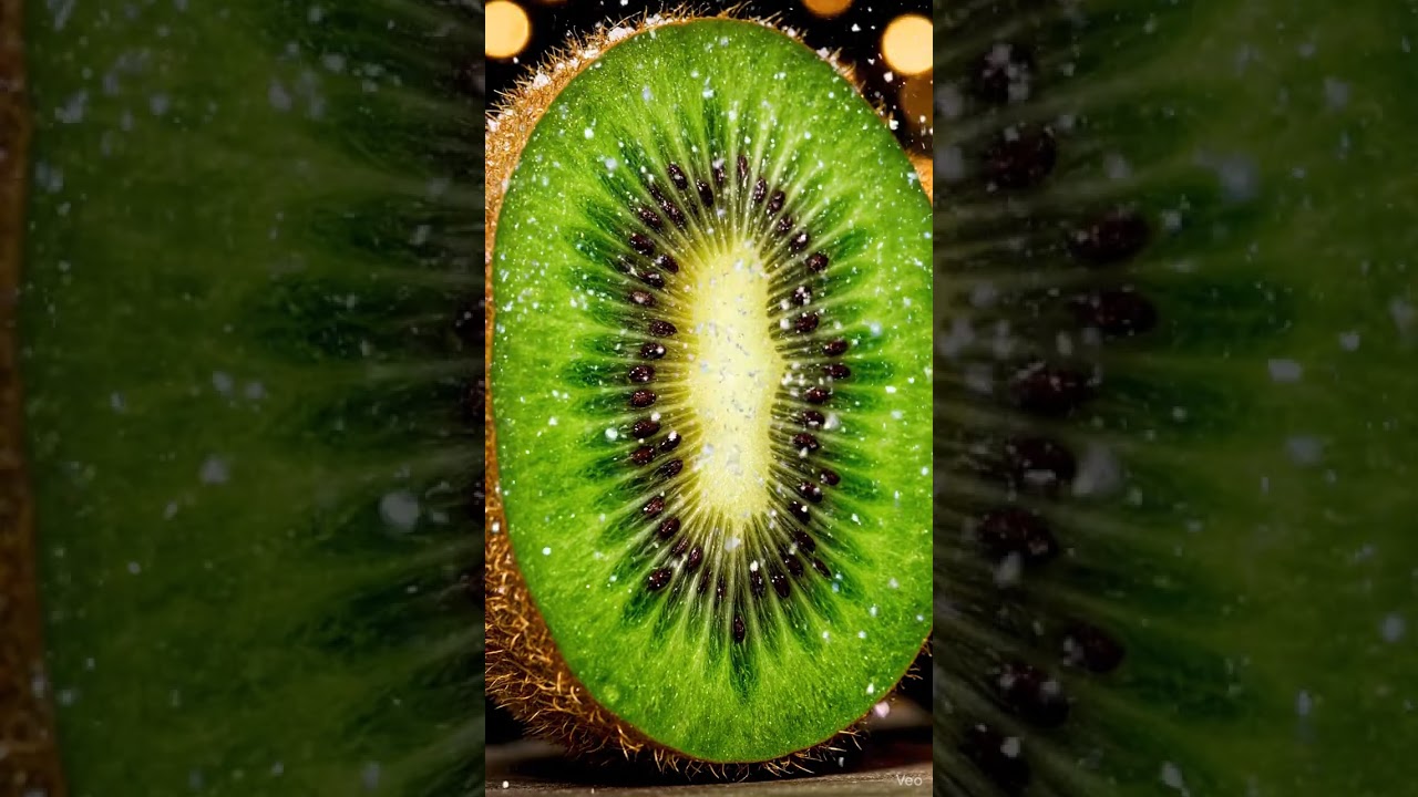 ASMR Emerald Kiwi Cutting | Holiday Green Glow & Satisfying Sounds 