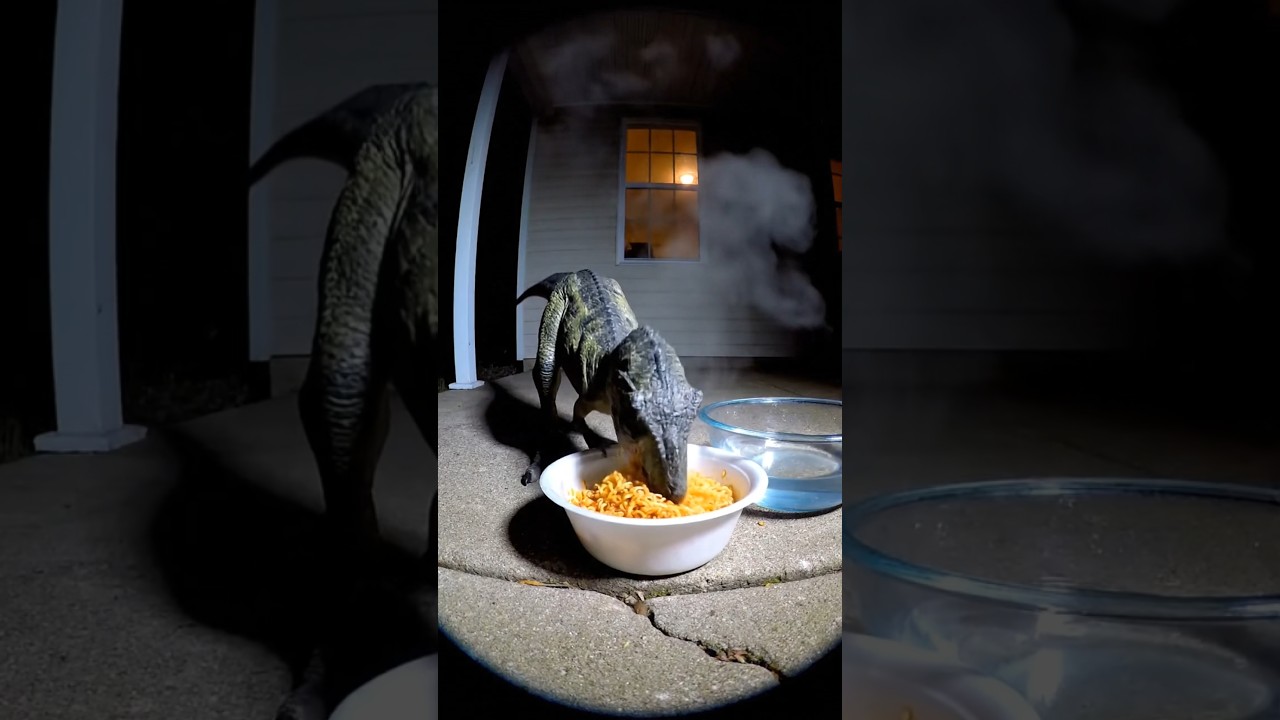 Dinosaur Tries Spicy Noodles… INSTANT REGRET 😾🌶️ 