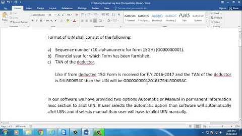 Introduction of Form 15GH in CompuTds